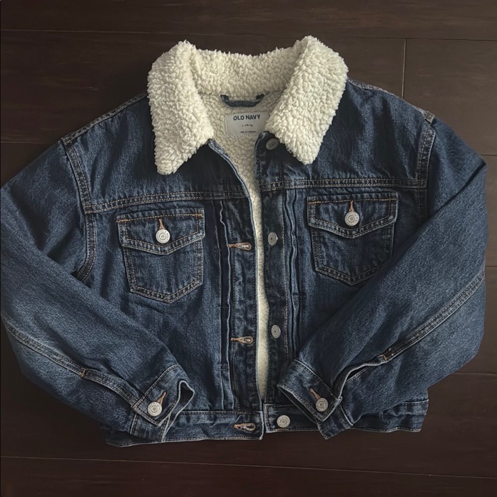 Old navy shearling lined denim jacket